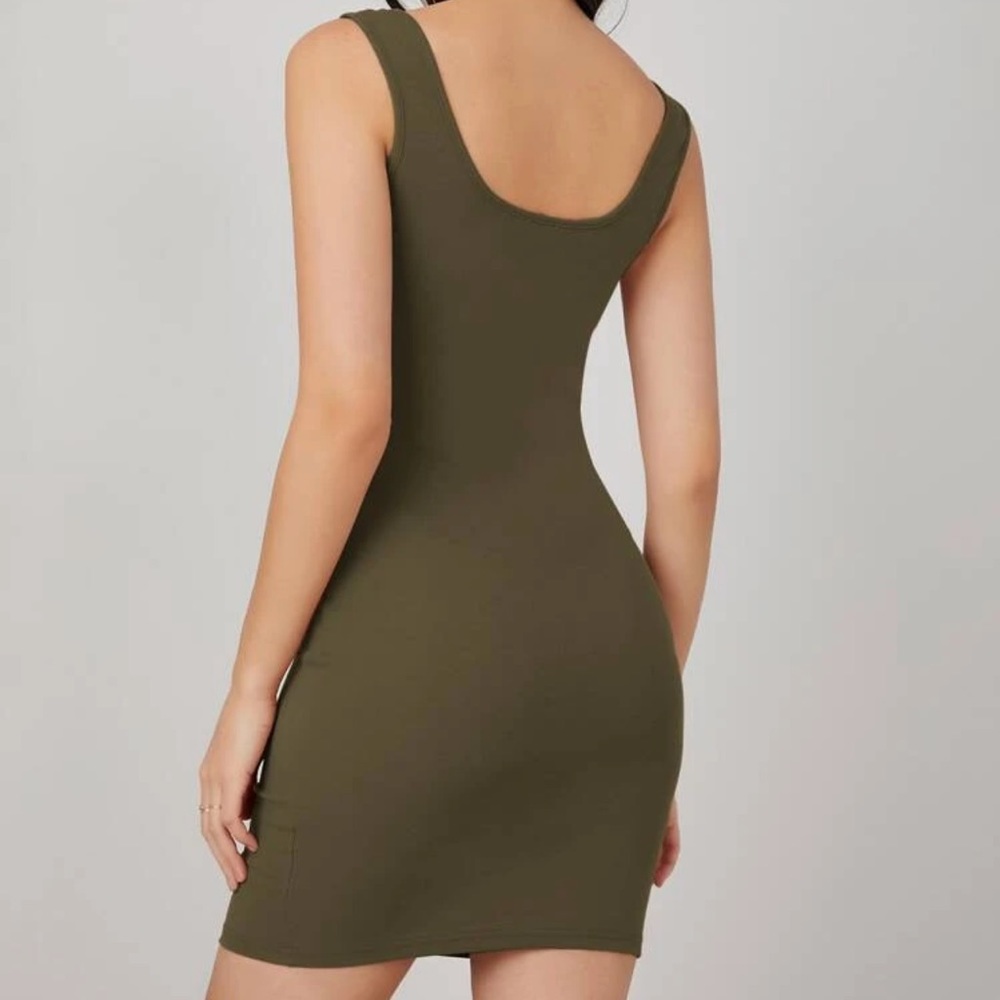 Square neck tank mini dress black - Picture 7 of 9